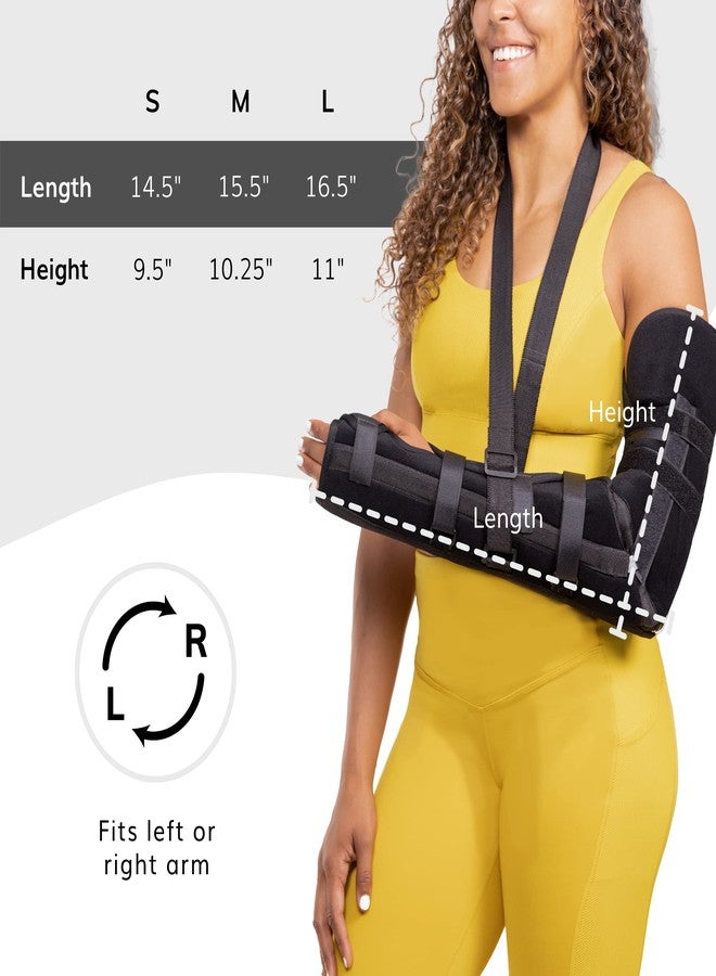 BraceAbility Posterior Long Arm Splint - Elbow Immobilizer Right or Left Forearm Brace with Sling for Fractures, Post-Surgery Recovery, Tendonitis, Bursitis, and Ulnar Nerve Entrapment Relief (S) - Image 4